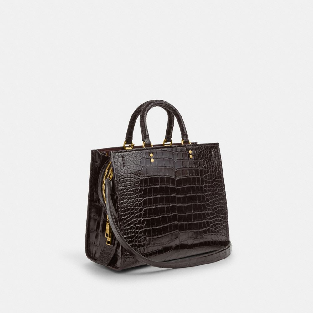 Brass/Oxblood Coach Rogue Bag In Alligator | COH865262
