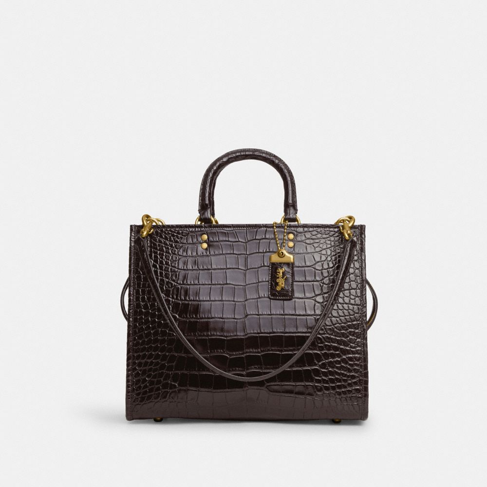 Brass/Oxblood Coach Rogue Bag In Alligator | COH865262