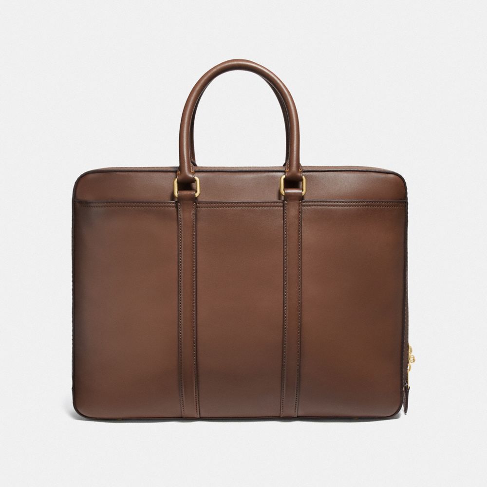 Brass/Saddle Coach Metropolitan Slim Brief | COH866525