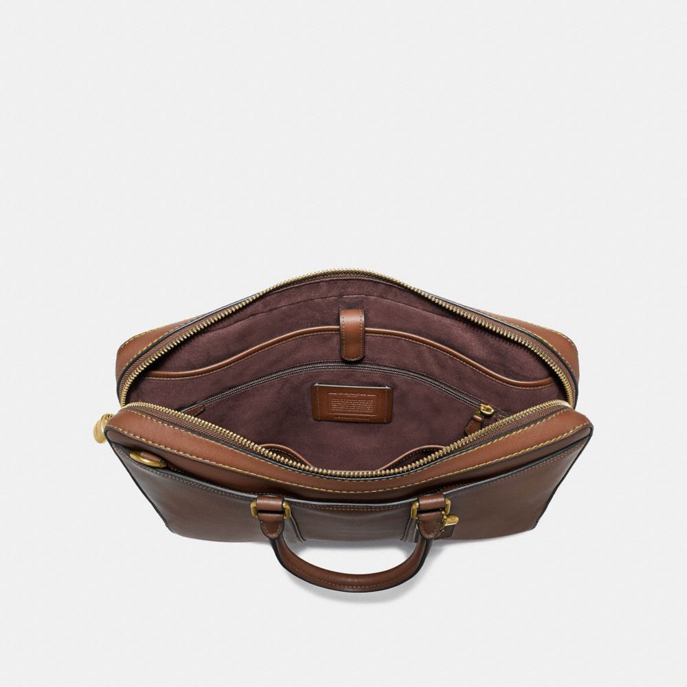Brass/Saddle Coach Metropolitan Slim Brief | COH866525