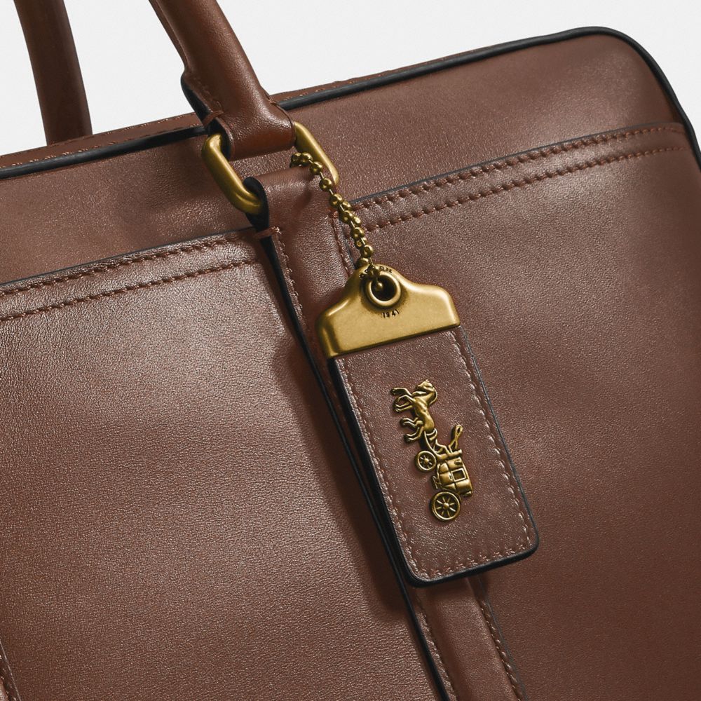 Brass/Saddle Coach Metropolitan Slim Brief | COH866525