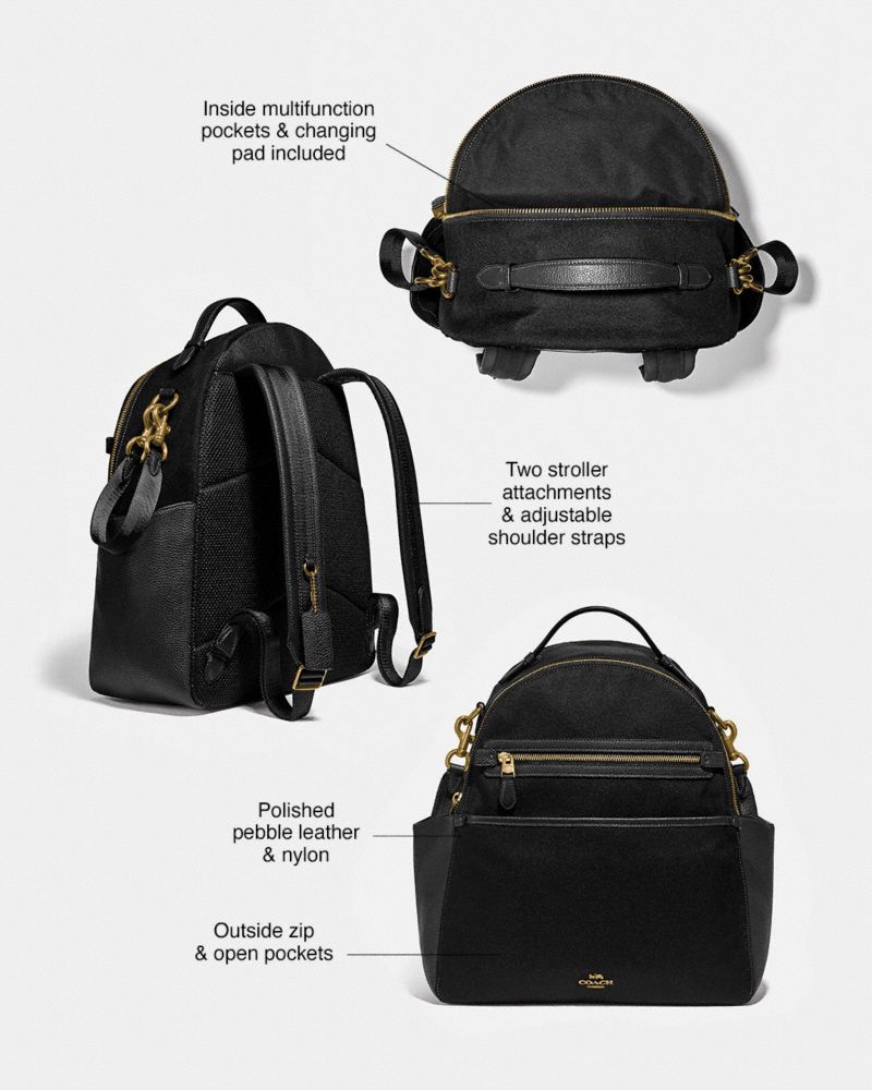Brass/Tan/Rust Coach Baby Backpack In Signature Canvas | COH865469
