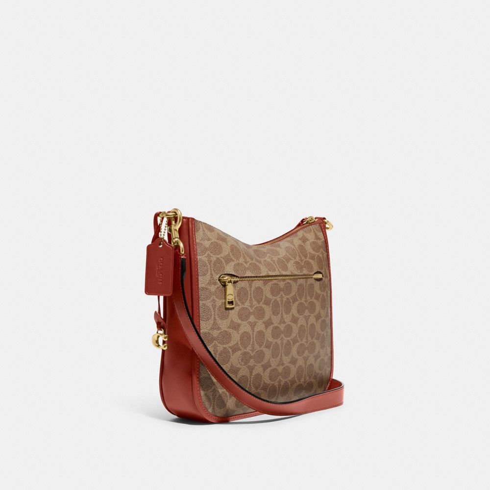 Brass/Tan/Rust Coach Chaise Crossbody Bag In Signature Canvas | COH865330