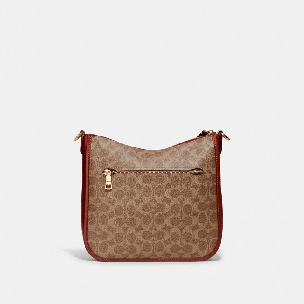 Brass/Tan/Rust Coach Chaise Crossbody Bag In Signature Canvas | COH865330