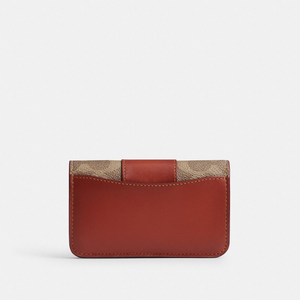 Brass/Tan/Rust Coach Essential Slim Card Case In Signature Canvas | COH865722