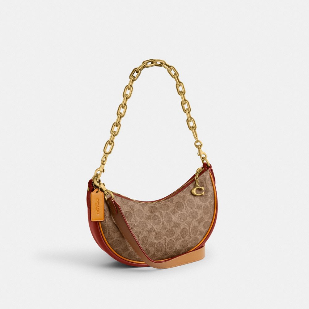 Brass/Tan/Rust Coach Mira Shoulder Bag In Signature Canvas | COH865357