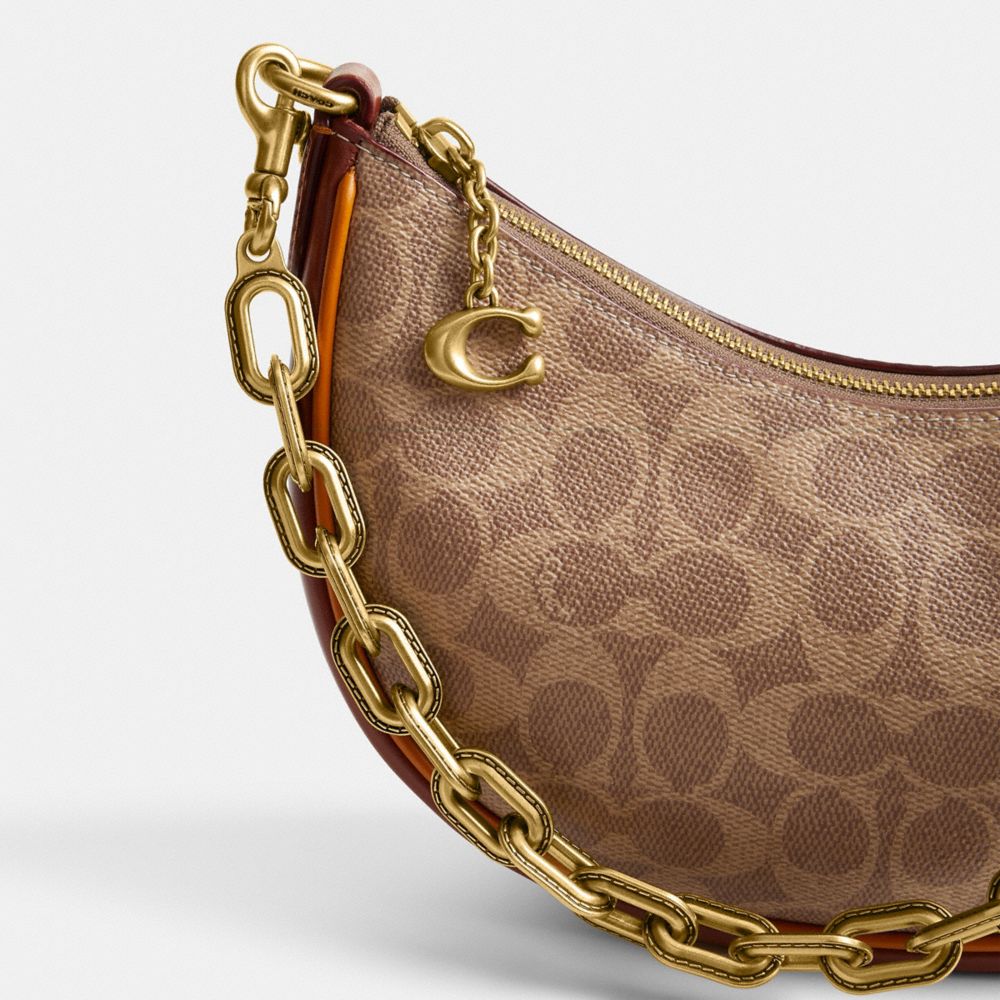Brass/Tan/Rust Coach Mira Shoulder Bag In Signature Canvas | COH865357