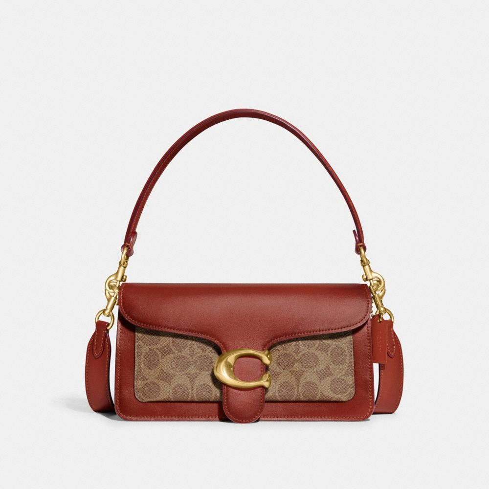 Brass/Tan/Rust Coach Tabby Shoulder Bag 26 In Signature Canvas | COH864895