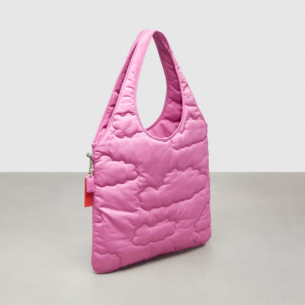 Bright Magenta Coach Coachtopia Loop Flat Tote With Cloud Quilting | COH866625