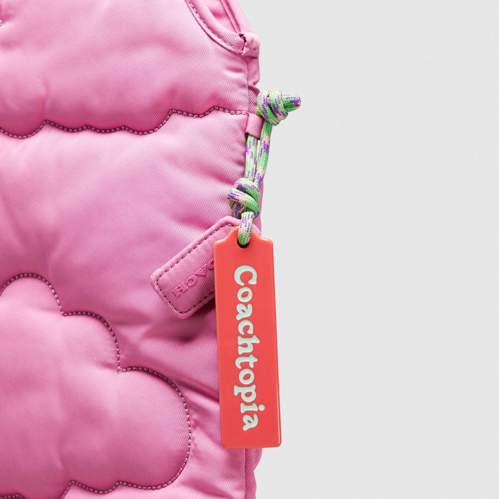 Bright Magenta Coach Coachtopia Loop Flat Tote With Cloud Quilting | COH866625