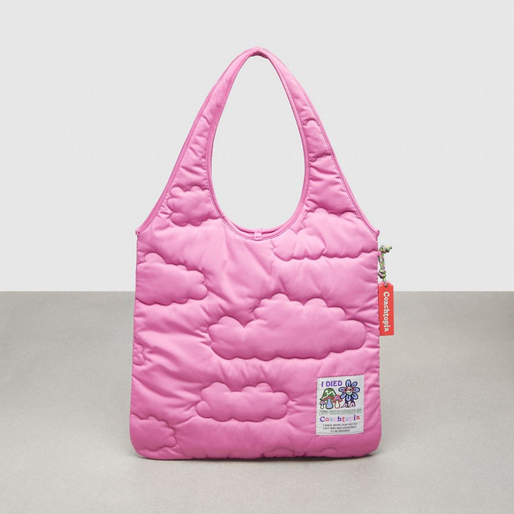 Bright Magenta Coach Coachtopia Loop Flat Tote With Cloud Quilting | COH866625