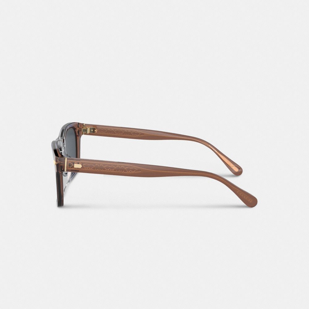 Brown Blue Grey Gradient Coach Keyhole Square Sunglasses | COH867060