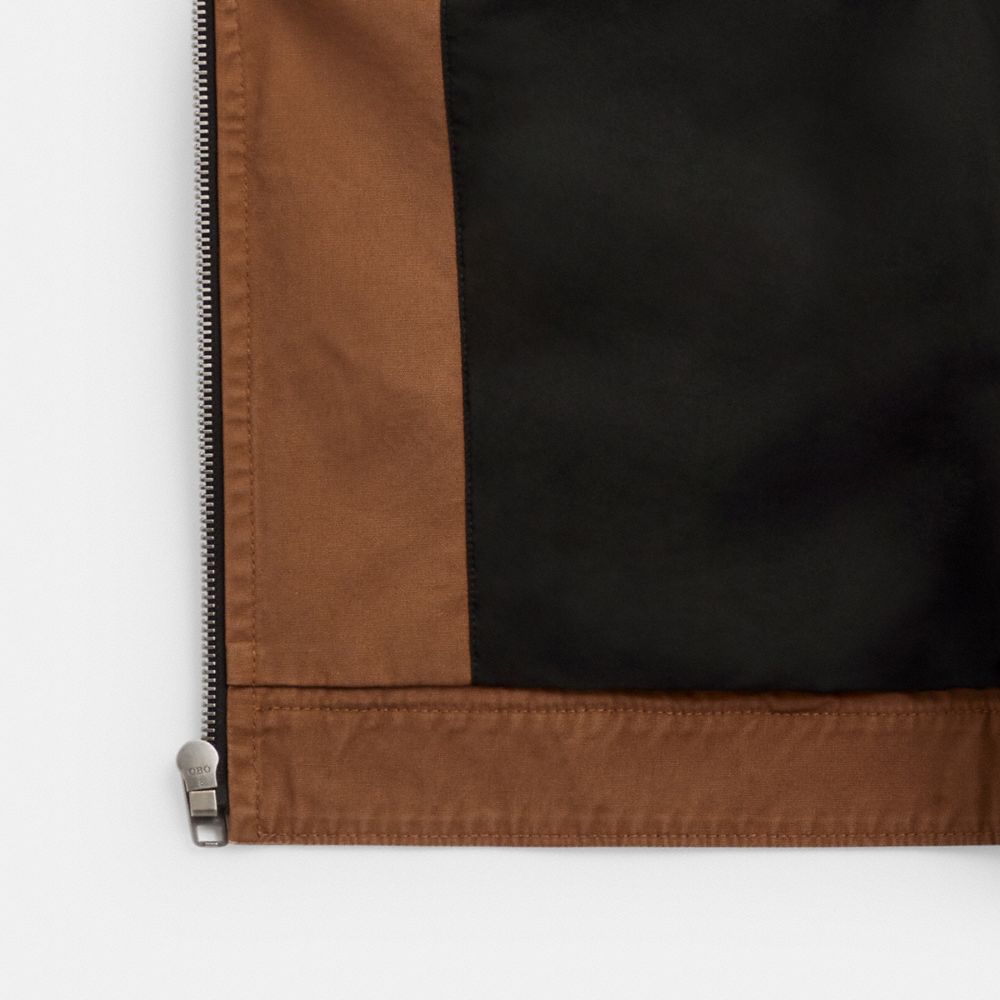 Brown Coach Solid Lightweight Jacket In Regenerative Cotton | COH866878