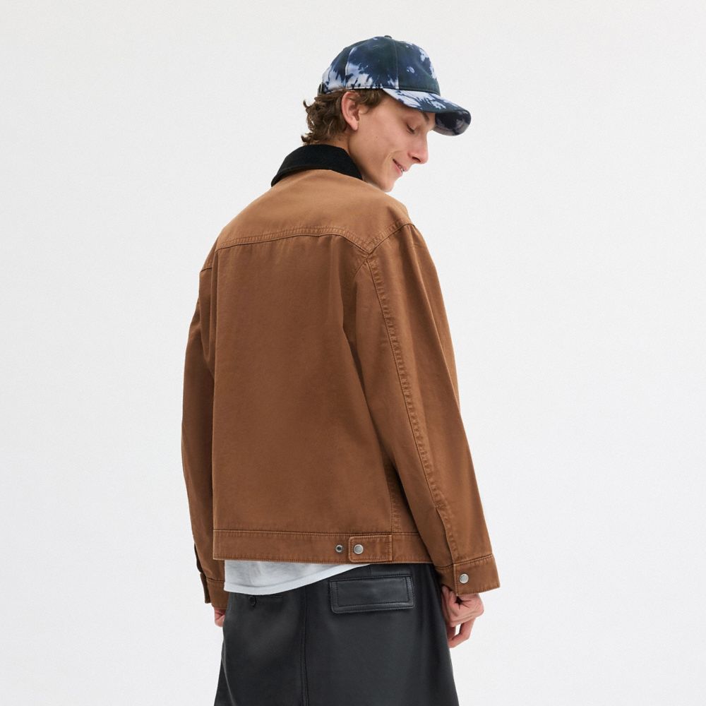 Brown Coach Solid Lightweight Jacket In Regenerative Cotton | COH866878