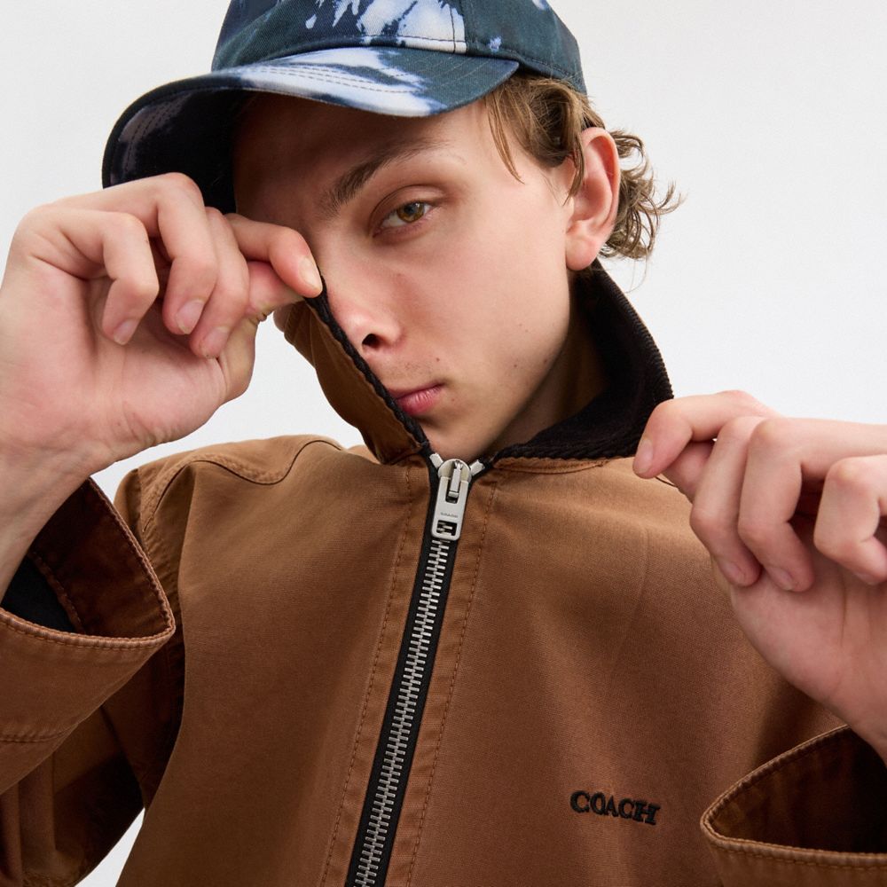 Brown Coach Solid Lightweight Jacket In Regenerative Cotton | COH866878