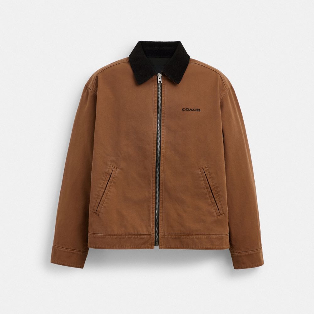 Brown Coach Solid Lightweight Jacket In Regenerative Cotton | COH866878