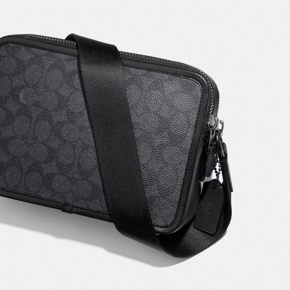 Canvas/Black Copper/Charcoal Coach Charter Crossbody Bag 24 In Signature Canvas | COH866595