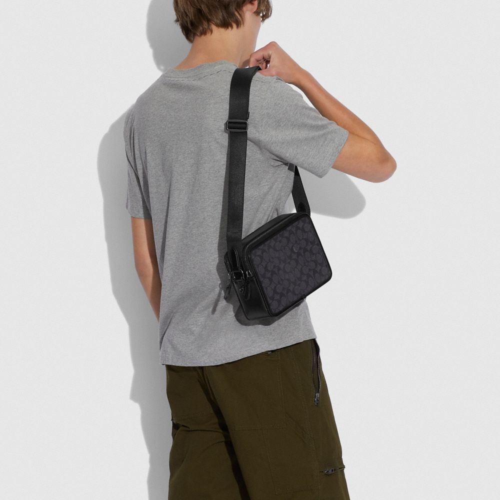 Canvas/Black Copper/Charcoal Coach Charter Crossbody Bag 24 In Signature Canvas | COH866595