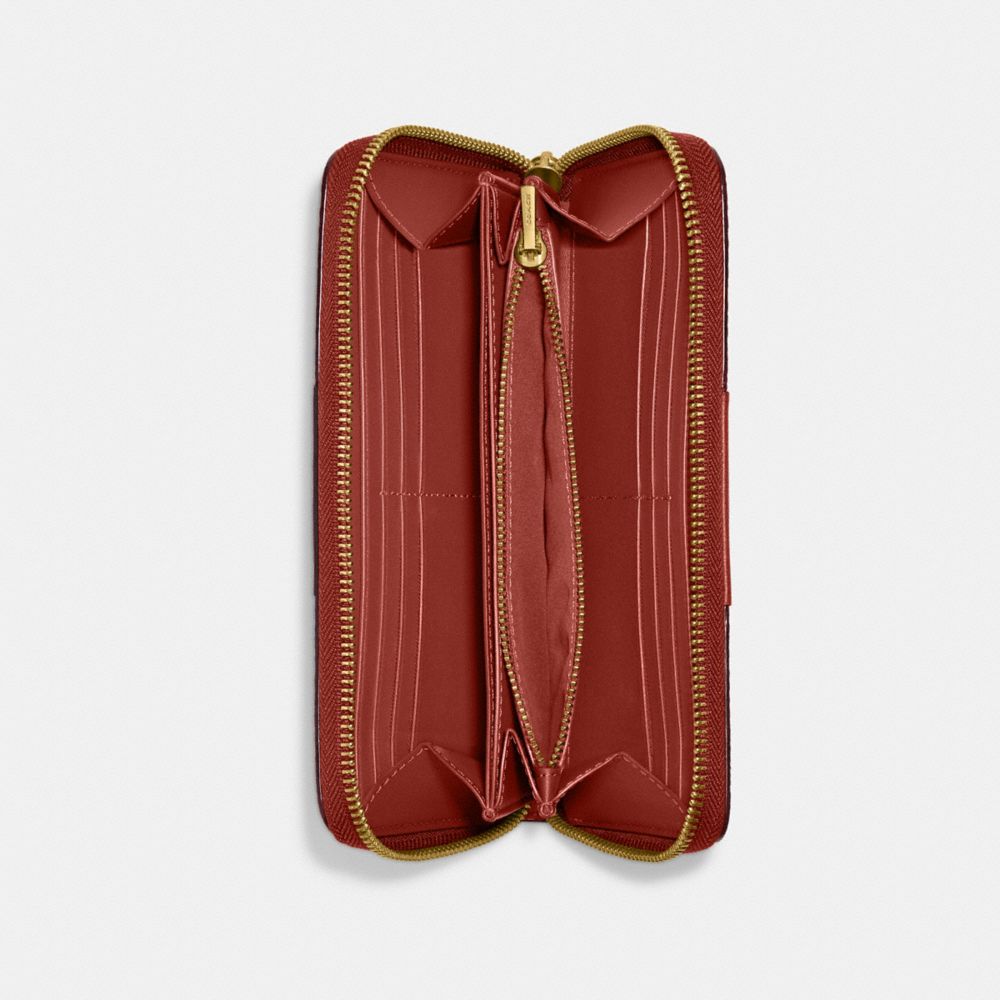 Canvas/Brass/Tan/Rust Coach Accordion Zip Wallet In Colorblock Signature Canvas | COH865518