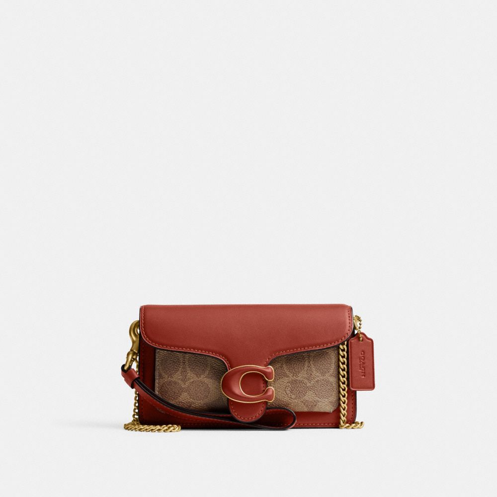 Canvas/Brass/Tan/Rust Coach Tabby Crossbody Wristlet In Signature Canvas | COH865639