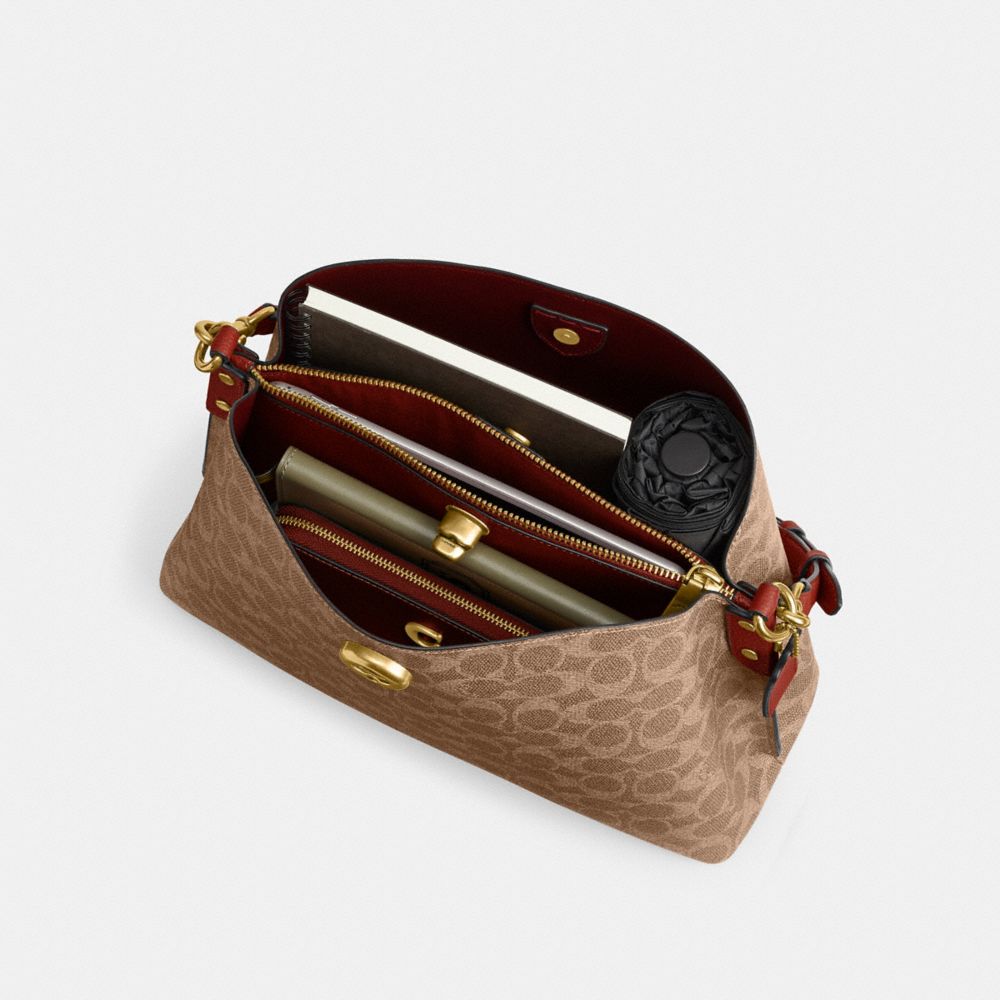 Canvas/Brass/Tan/Rust Coach Willow Shoulder Bag In Signature Canvas | COH864906