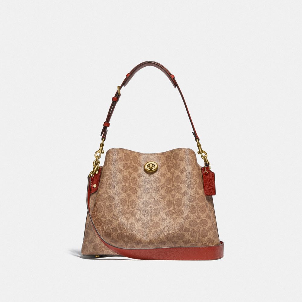 Canvas/Brass/Tan/Rust Coach Willow Shoulder Bag In Signature Canvas | COH864906