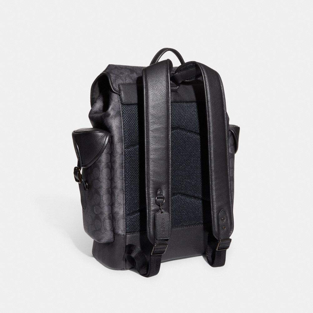 Canvas/Charcoal Coach Hitch Backpack In Signature Canvas | COH866506