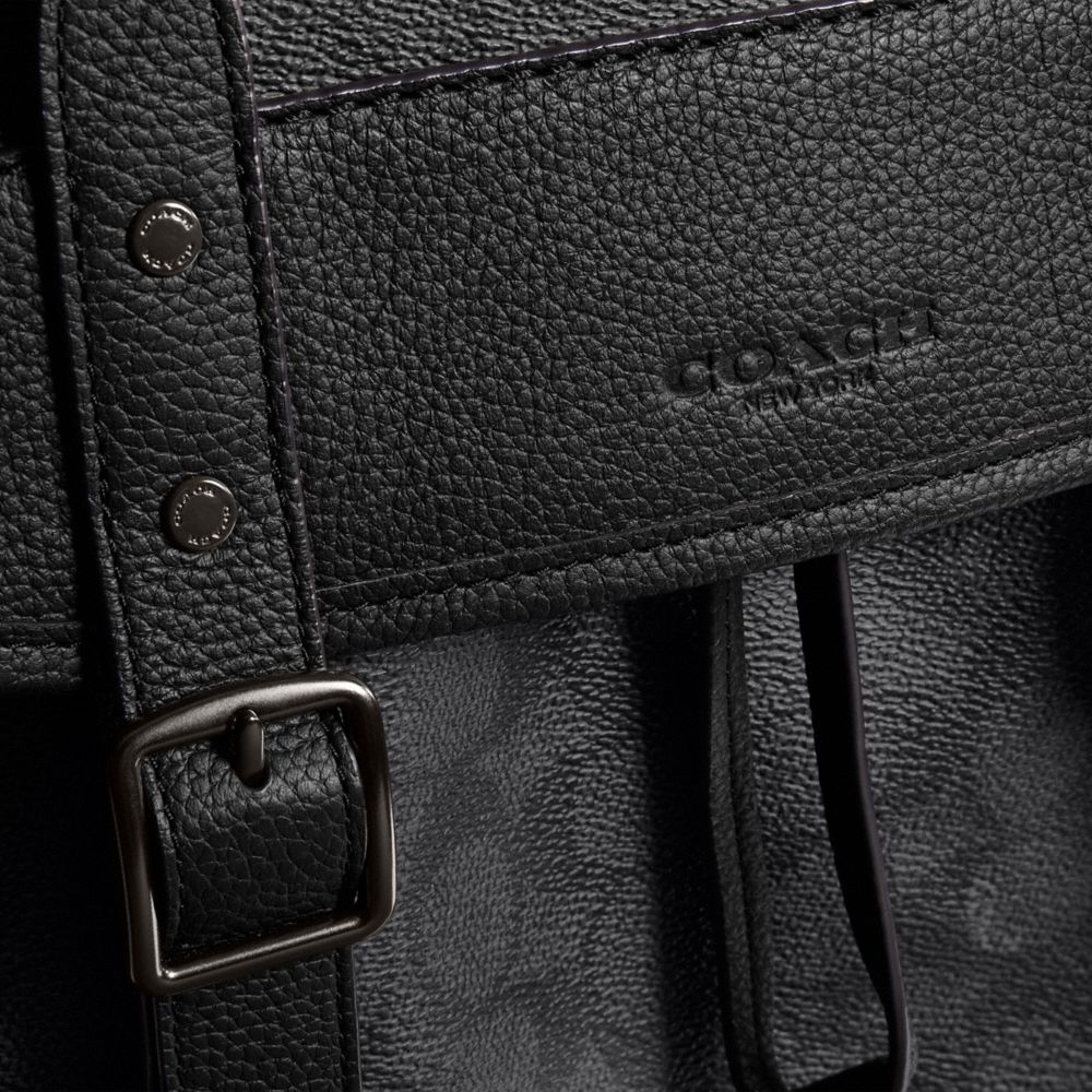 Canvas/Charcoal Coach Hitch Backpack In Signature Canvas | COH866506