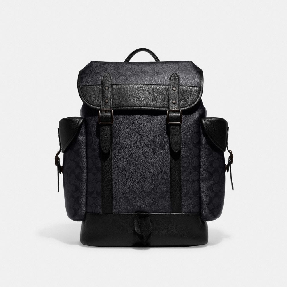 Canvas/Charcoal Coach Hitch Backpack In Signature Canvas | COH866506
