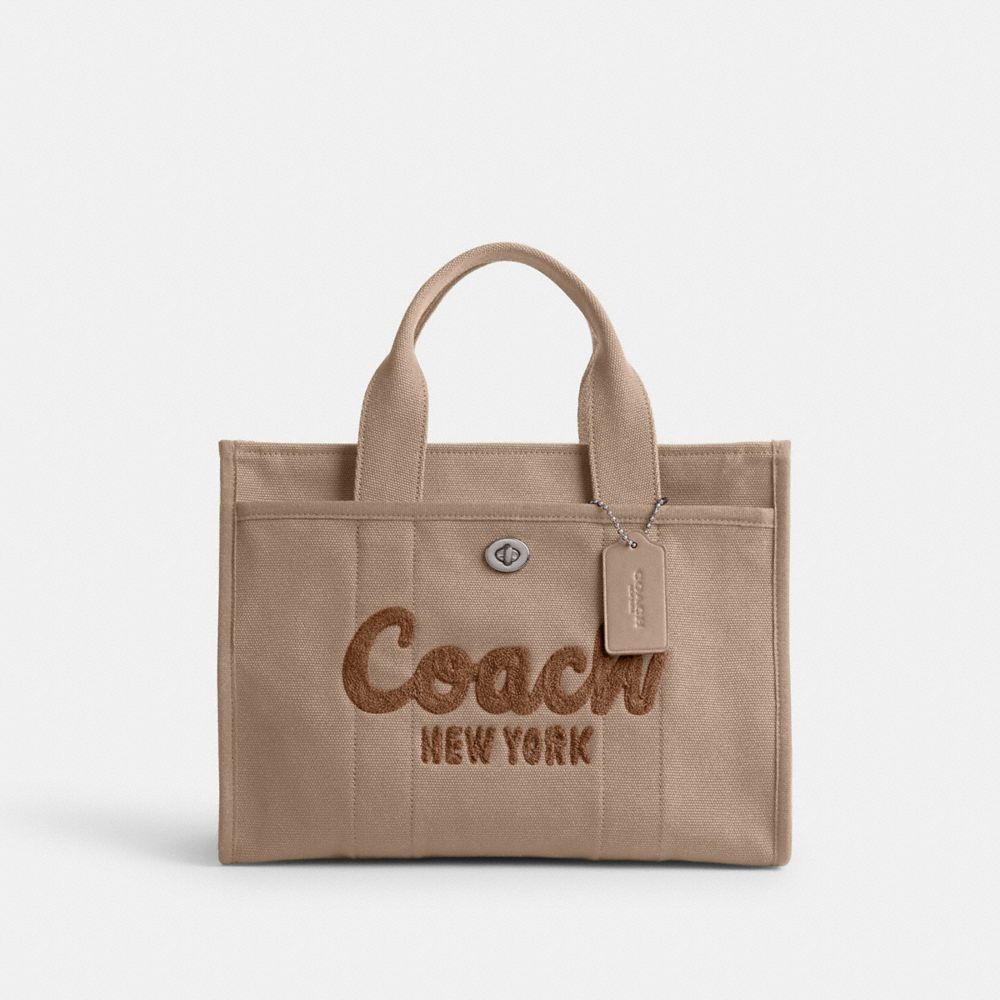 Canvas/Silver/Dark Natural Coach Cargo Tote | COH865055