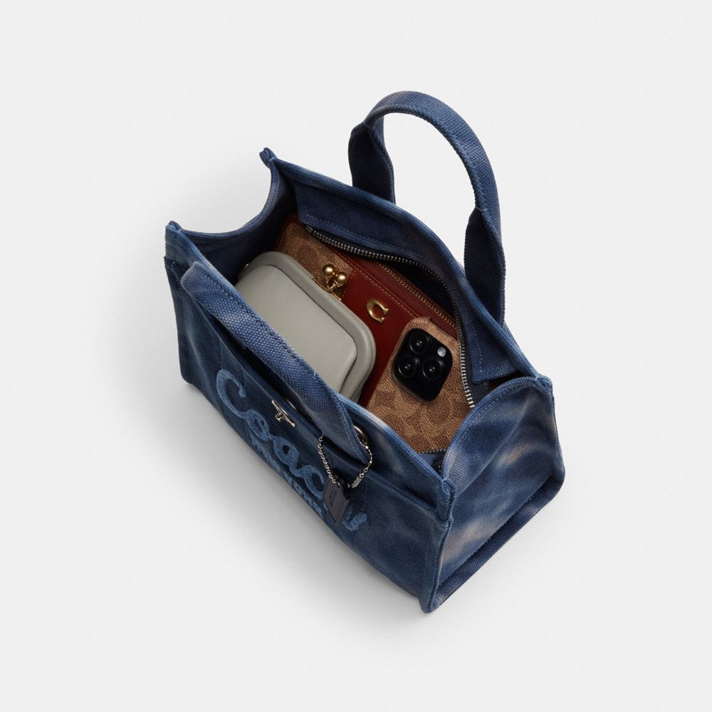 Canvas/Silver/Midnight Navy Coach Cargo Tote Bag 26 With Tie Dye | COH865106