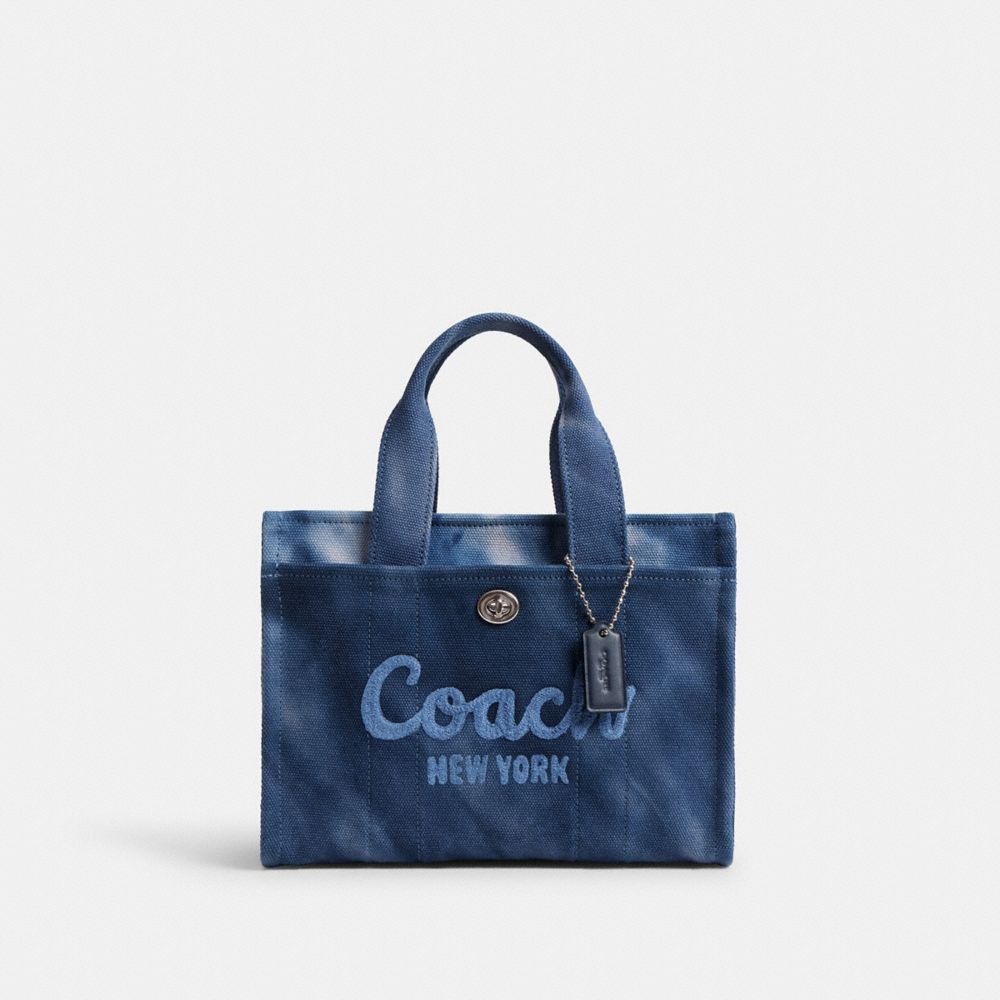 Canvas/Silver/Midnight Navy Coach Cargo Tote Bag 26 With Tie Dye | COH865106