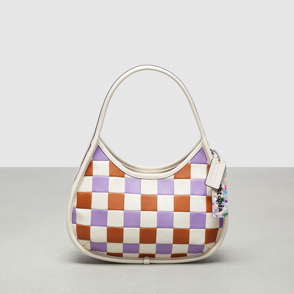 Canyon/Chalk/Iris Coach Ergo Bag In Tri Color Checkerboard Upcrafted Leather | COH864881