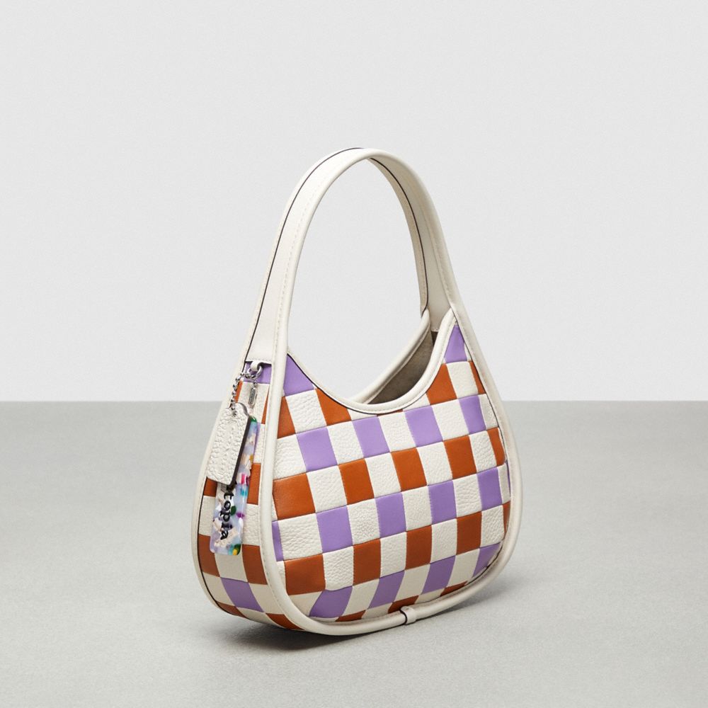 Canyon/Chalk/Iris Coach Ergo Bag In Tri Color Checkerboard Upcrafted Leather | COH864881