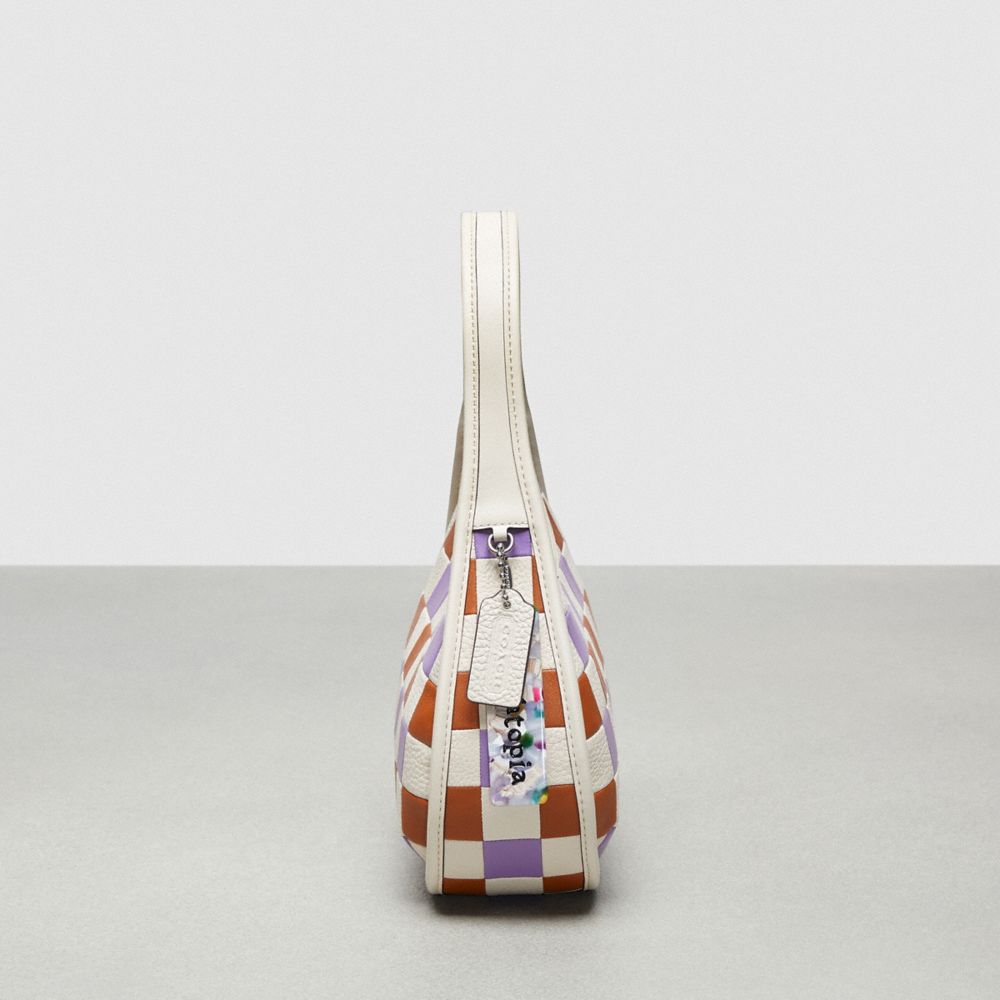 Canyon/Chalk/Iris Coach Ergo Bag In Tri Color Checkerboard Upcrafted Leather | COH864881