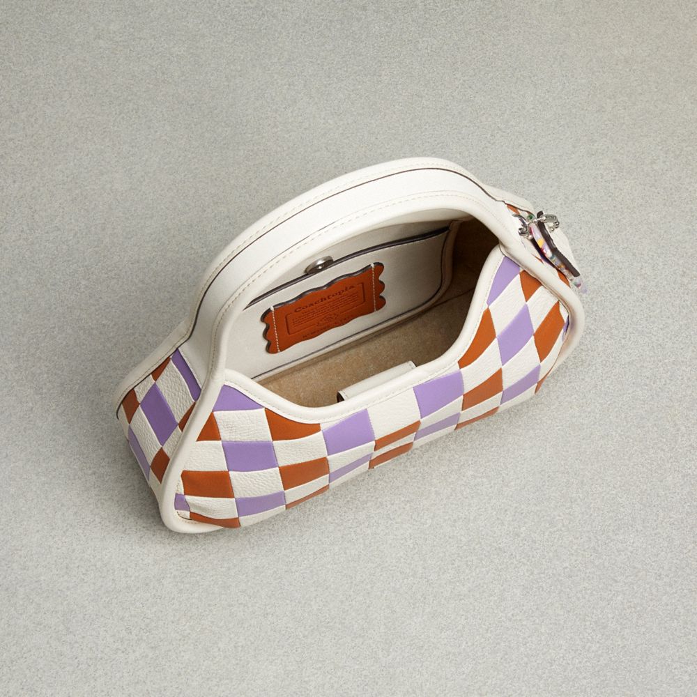 Canyon/Chalk/Iris Coach Ergo Bag In Tri Color Checkerboard Upcrafted Leather | COH864881