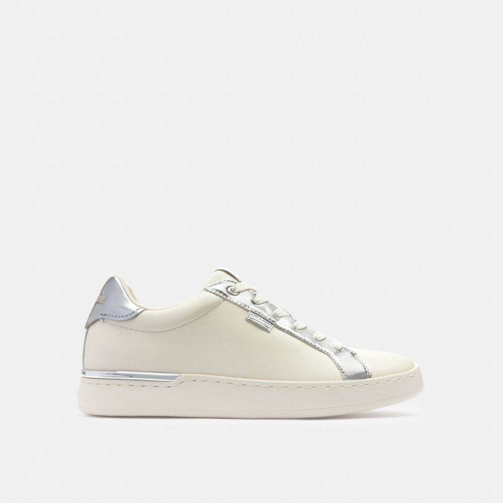 Chalk/Silver Coach Lowline Low Top Sneaker | COH865827