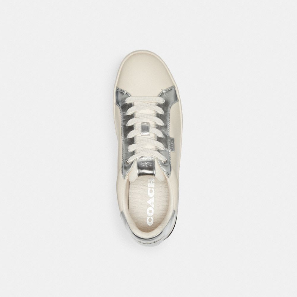 Chalk/Silver Coach Lowline Low Top Sneaker | COH865827