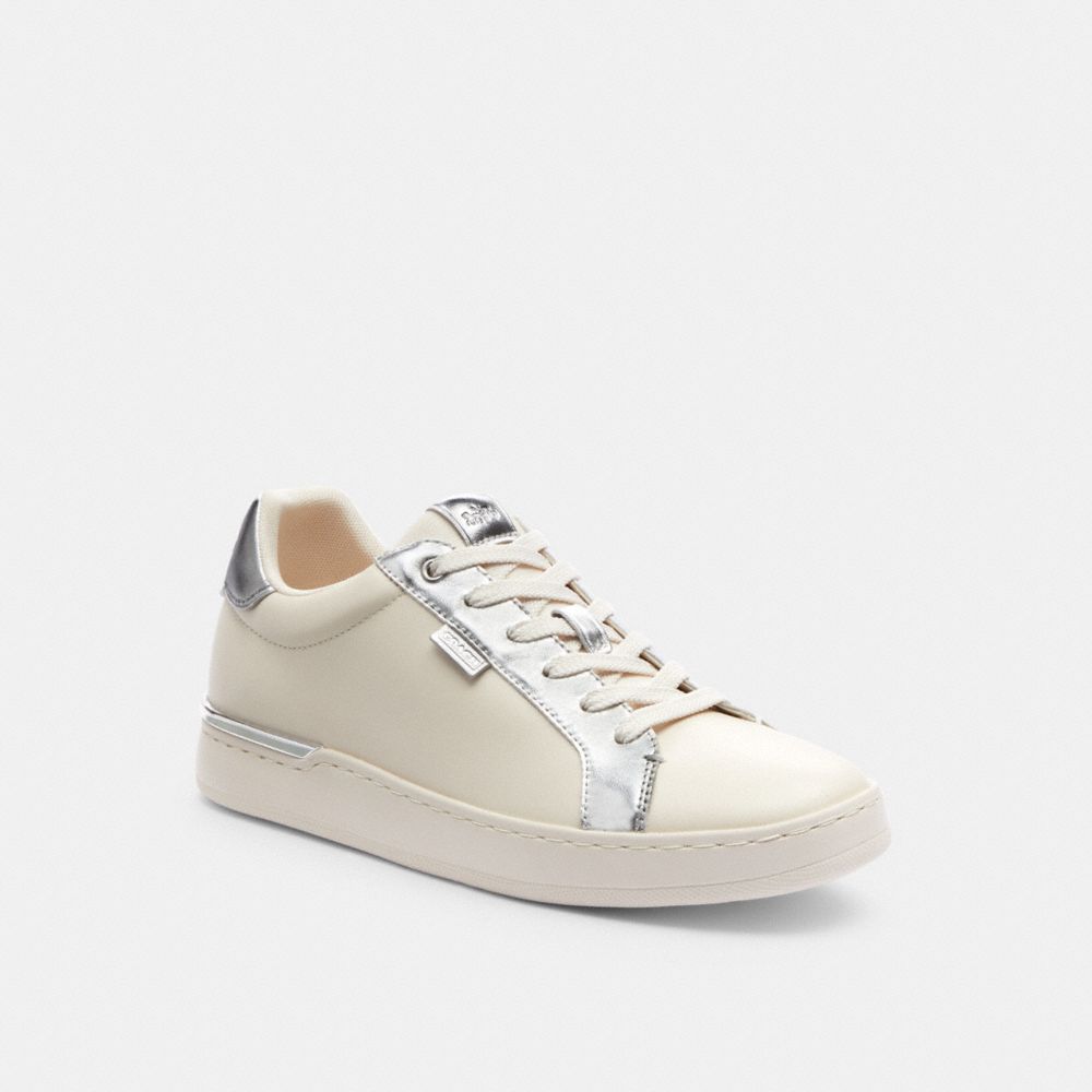 Chalk/Silver Coach Lowline Low Top Sneaker | COH865827