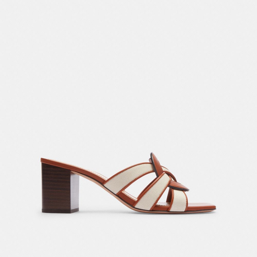 Chalk Burnished Amber Coach Nikki Sandal | COH865747