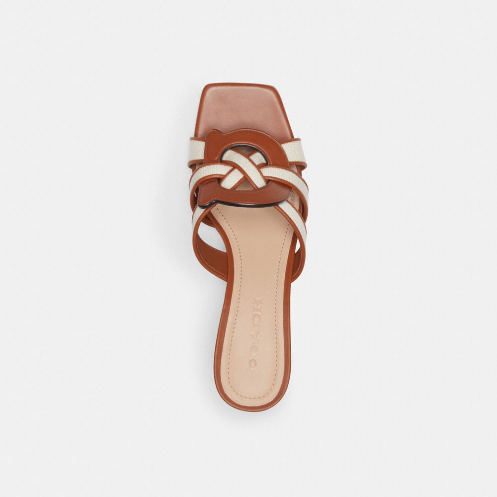 Chalk Burnished Amber Coach Nikki Sandal | COH865747