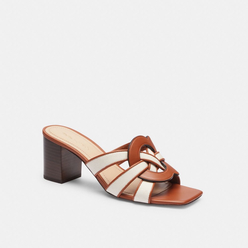 Chalk Burnished Amber Coach Nikki Sandal | COH865747
