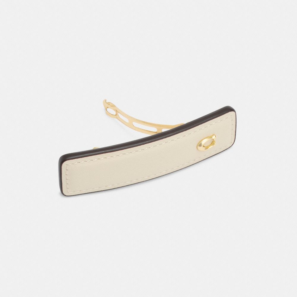 Chalk Coach Signature Leather Barrette | COH866146