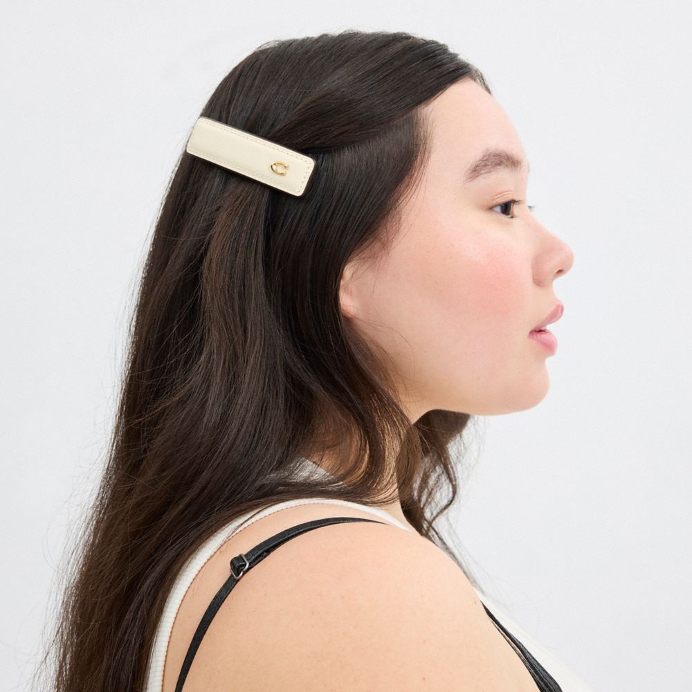 Chalk Coach Signature Leather Barrette | COH866146