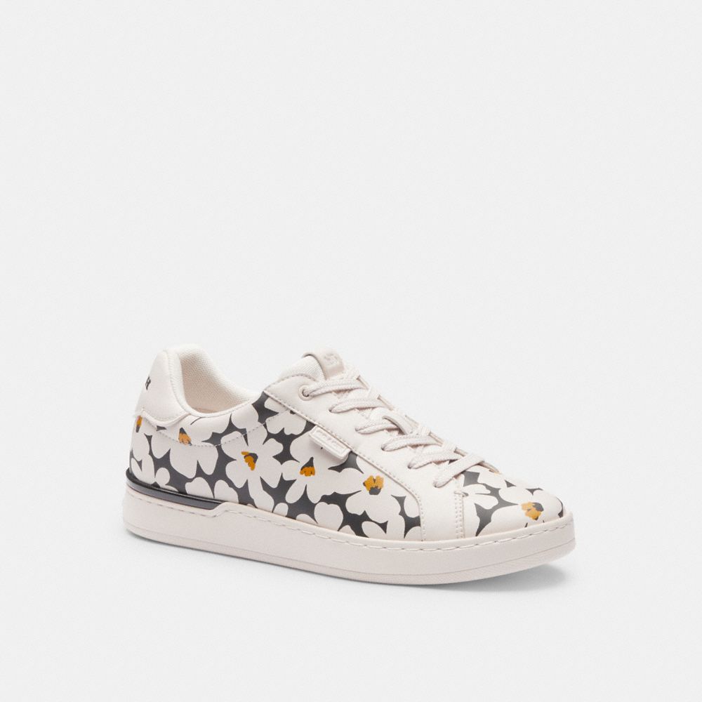 Chalk Multi Coach Lowline Low Top Sneaker With Floral Print | COH865834
