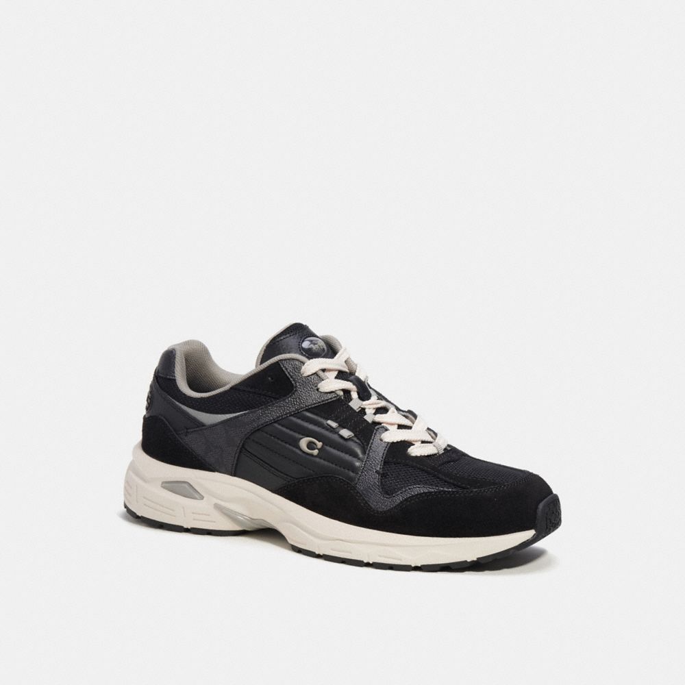 Charcoal/Black Coach C301 Sneaker With Signature Canvas | COH866781