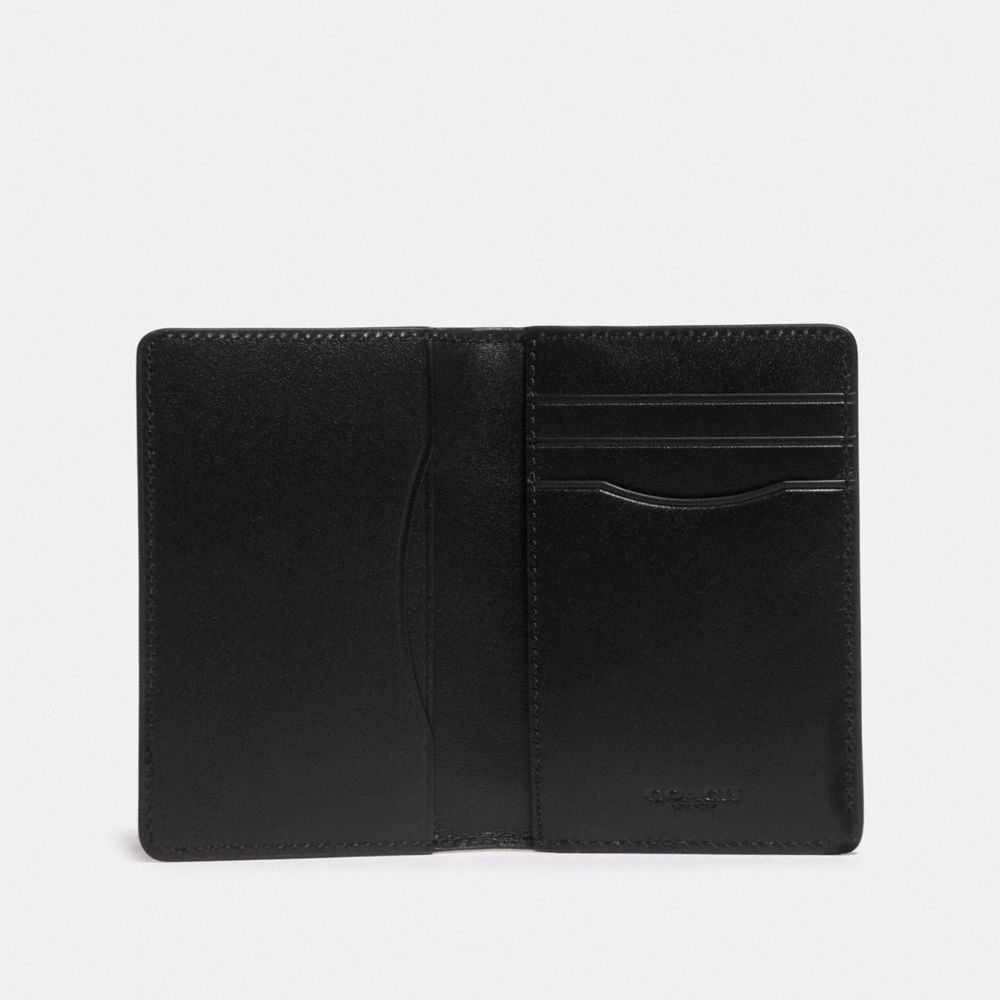 Charcoal/Black Coach Card Wallet In Signature Canvas | COH866705