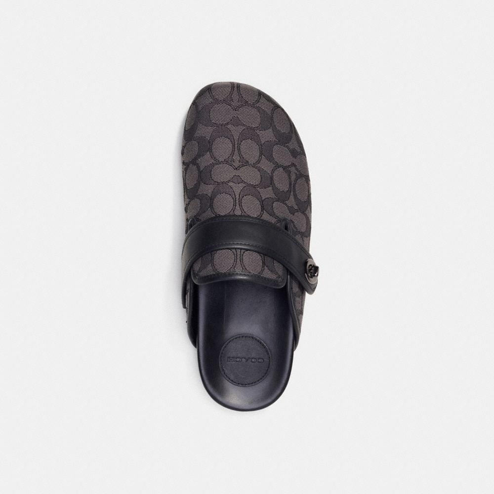 Charcoal/Black Coach Clog In Signature Jacquard | COH866843