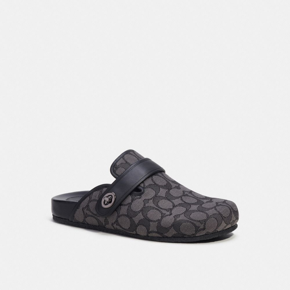 Charcoal/Black Coach Clog In Signature Jacquard | COH866843