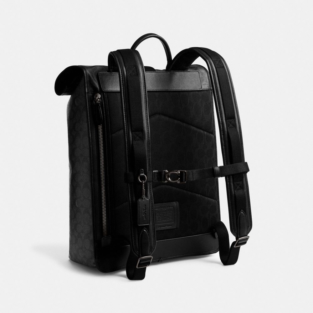 Charcoal Coach Beck Roll Top Backpack In Signature Canvas | COH866504